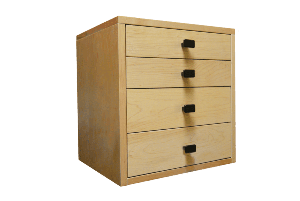 AMSEC 4 Drawer Maple Jewelry Cabinet